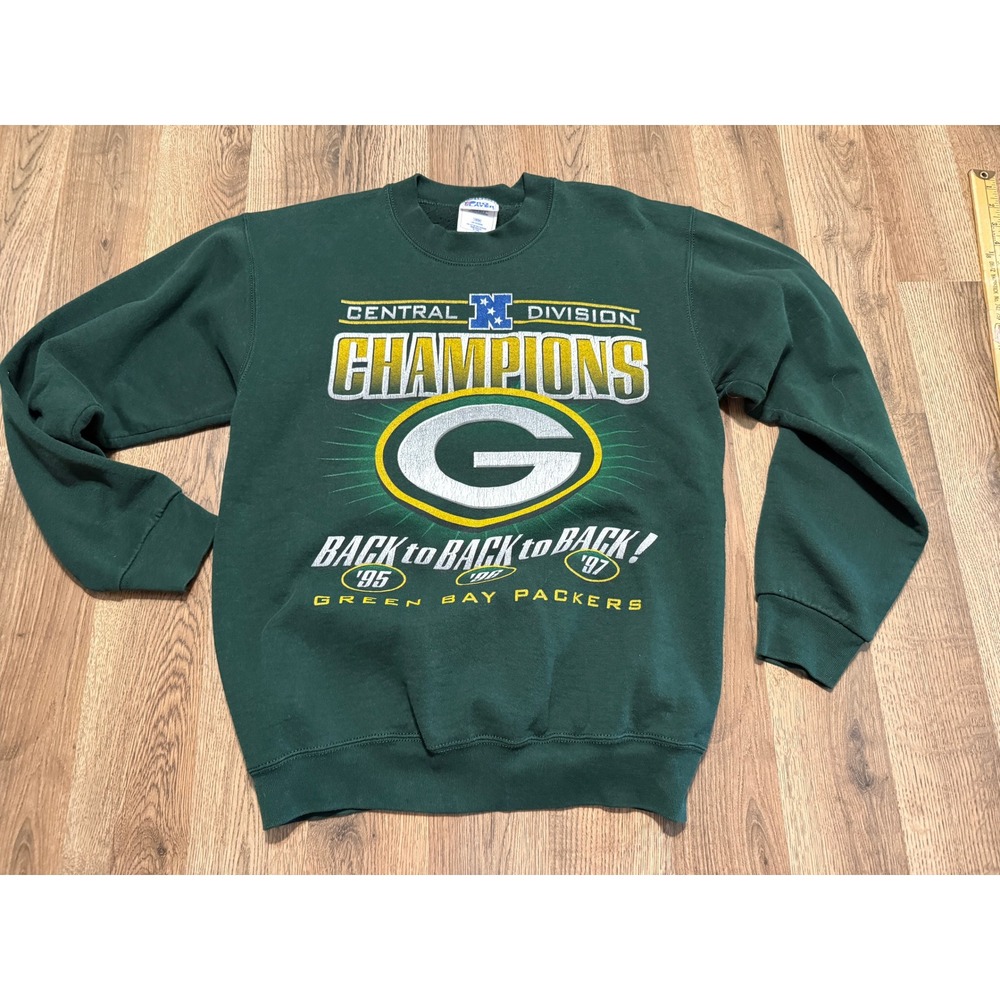 vintage Pro Player Green Bay Packers Sweatshirt Boys 18/20 Green Kids NFL